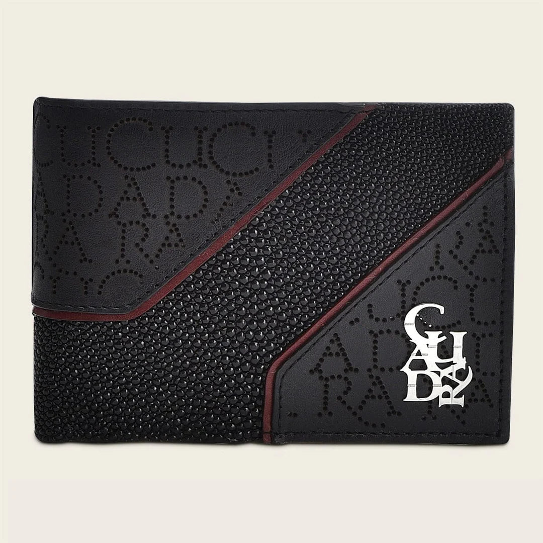 Cuadra Men's Stingray Leather Wallet, Black