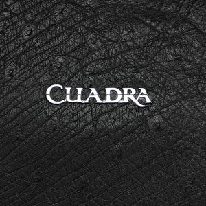 Cuadra Men's Smooth Ostrich Travel Duffel Bag, Black