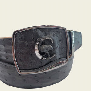 Cuadra Men's Ostrich Leather Belt, Black