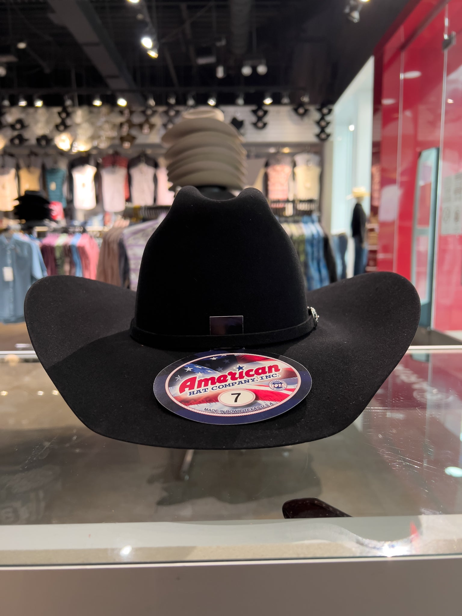 American Hat Company 20X Self Band Cowboy Hat, Black