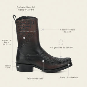Cuadra Men's Bovine Leather Narrow Square Toe Boot, Brown