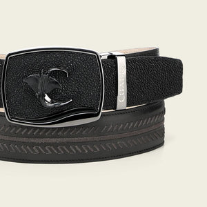 Cuadra Men's Stingray Leather Belt, Black