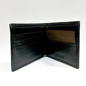 Cuadra Men's Ostrich Leg Leather Wallet, Black