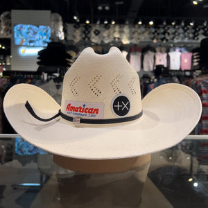 American Hat Company JC4210 RC 4 1/4" Brim Long Oval Straw Hat, Natural