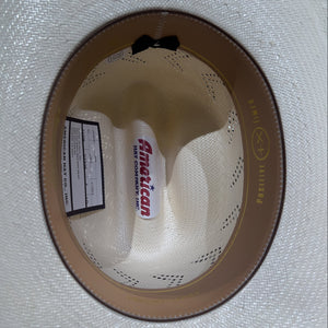 American Hat Company JC4210 RC 4 1/4" Brim Long Oval Straw Hat, Natural