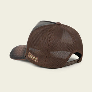 Cuadra Unisex Caiman Leather Patch Cap, Brown