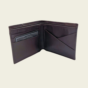 Cuadra Men's Alligator Leather Laser Wallet, Chocolate