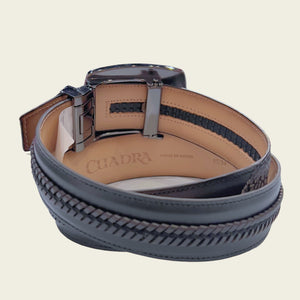 Cuadra Men's American Bison Leather Belt, Grey