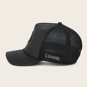 Cuadra Unisex Stingray Leather Patch Cap, Black