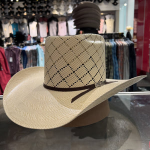 Cuernos Chuecos 100X Vakera Diamante Two-Tone Straw Cowboy Hat