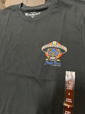 Ariat Men's Sugar Skull Short Sleeve Tee, Black