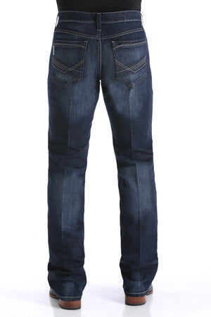 Cinch Men's Ian Mid Rise Slim Fit Bootcut Jeans, Dark Stonewash