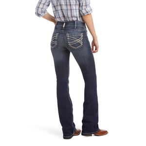 Ariat Women's R.E.A.L. Entwined Mid Rise Bootcut Denim Jeans, Marine