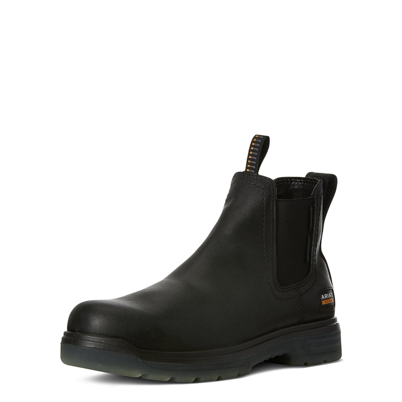 Ariat Men's Turbo Chelsea Waterproof Carbon Toe Work Boot, Black