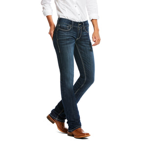 Ariat Women's R.E.A.L. Willow 3D Mid Rise Straight Denim Jeans, Dresden