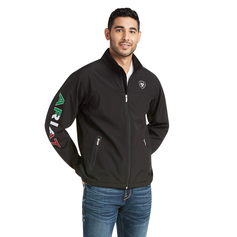 Ariat Men's New Team Softshell MEXICO Jacket, Black