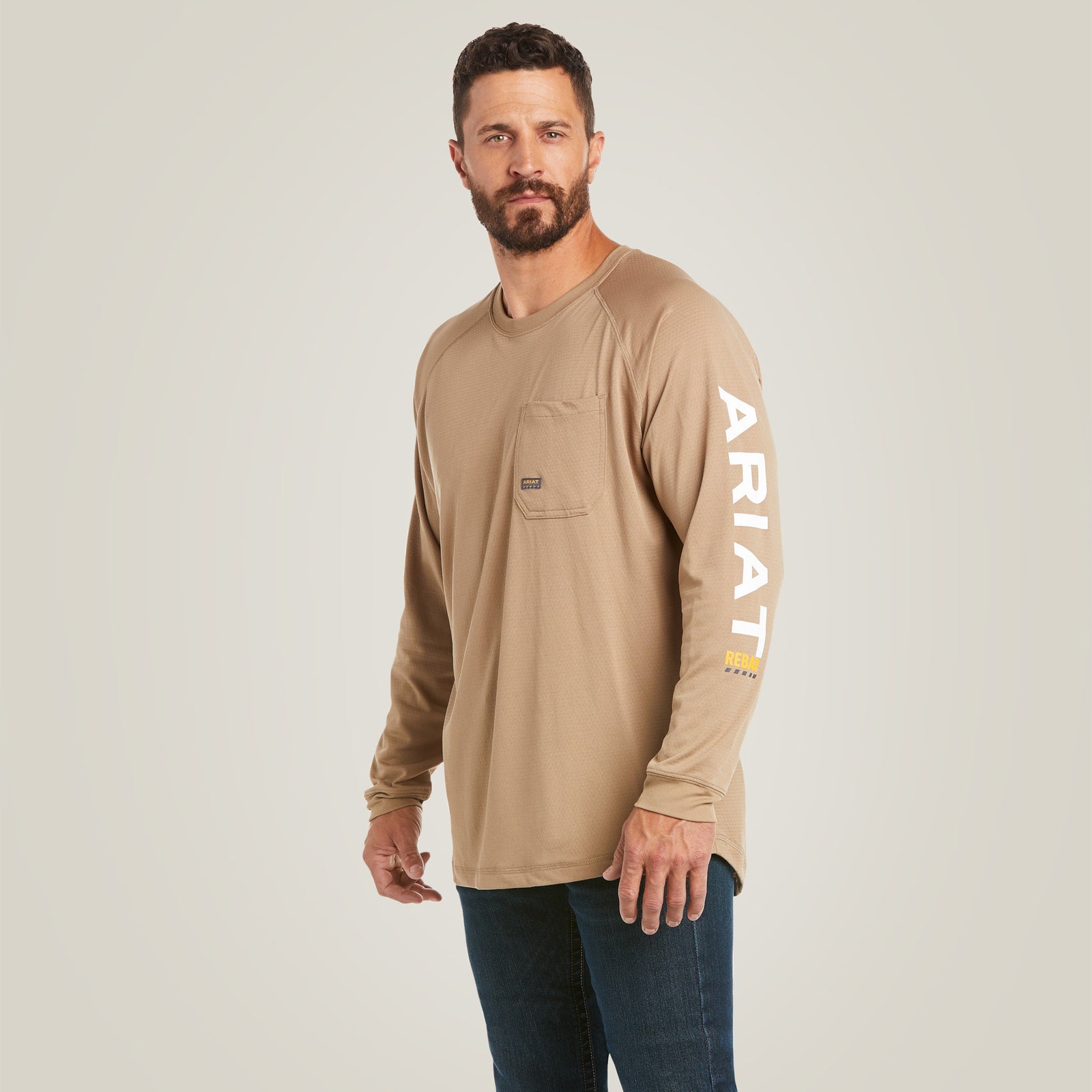 Ariat Men's Rebar Heat Fighter T-Shirt, Khaki