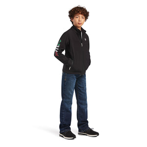 Ariat Youth New Team Softshell MEXICO Water Resistant Jacket, Black