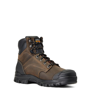 Ariat Men's Treadfast 6"" Waterproof Work Boot, Dark Brown