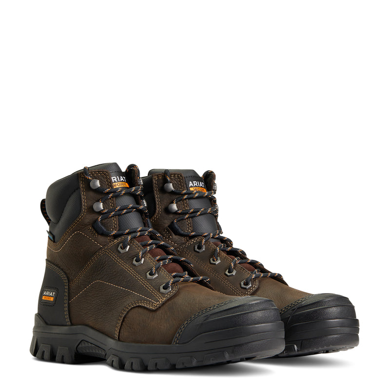 Ariat Men's Treadfast 6"" Waterproof Work Boot, Dark Brown