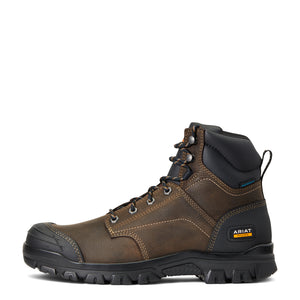 Ariat Men's Treadfast 6"" Waterproof Work Boot, Dark Brown