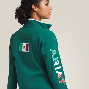 Ariat Women's Classic Team Softshell MEXICO Water Resistant Jacket, Verde