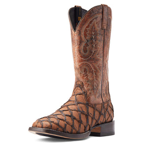Ariat Men's Deep Water Pirarucu Cowboy Boot, Aged Tan