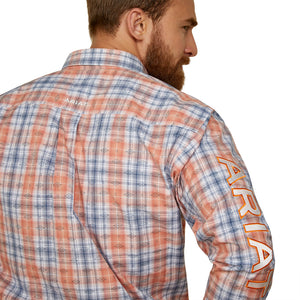 Ariat Men's Team Logo Damion Classic Fit Long Sleeve Shirt, Peach