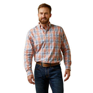 Ariat Men's Team Logo Damion Classic Fit Long Sleeve Shirt, Peach