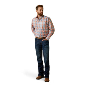 Ariat Men's Team Logo Damion Classic Fit Long Sleeve Shirt, Peach