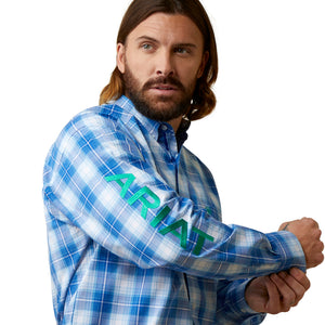 Ariat Men's Pro Series Team Logo Daxton Classic Fit Long Sleeve Shirt, Blue