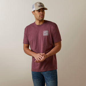 Ariat Men's Curve Ball T-Shirt, Burgundy Heather