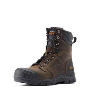 Ariat Men's Treadfast 8"" Waterproof Steel Toe Work Boot, Dark Brown