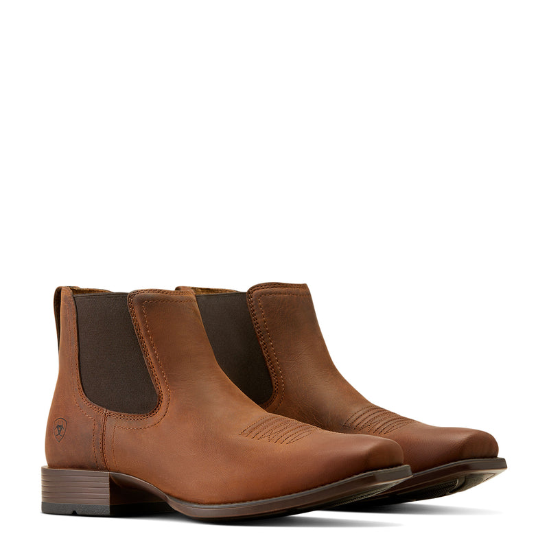 Ariat Men's Booker Ultra Square Toe Western Boot, Rough Tan