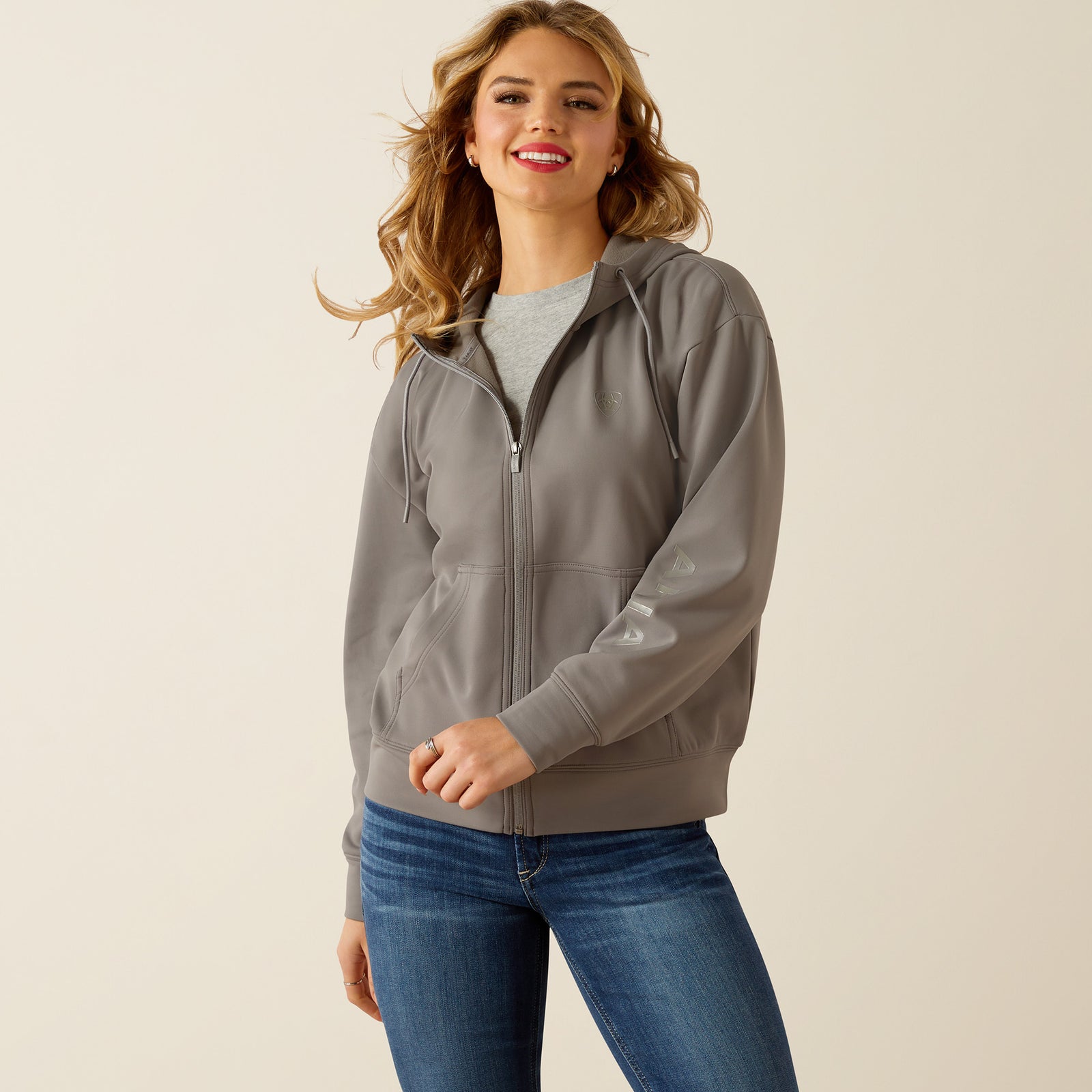 Ariat Women's Breeze Full Zip Hoodie, Smoked Pearl