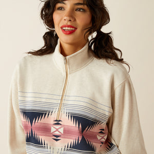 Ariat Women's June 1/2 Zip Sweatshirt, Oatmeal Heather