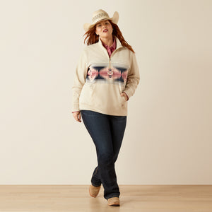 Ariat Women's June 1/2 Zip Sweatshirt, Oatmeal Heather