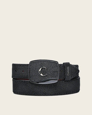Cuadra Men's Stingray Leather Belt, Black