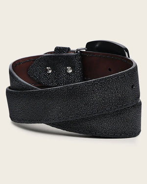 Cuadra Men's Stingray Leather Belt, Black