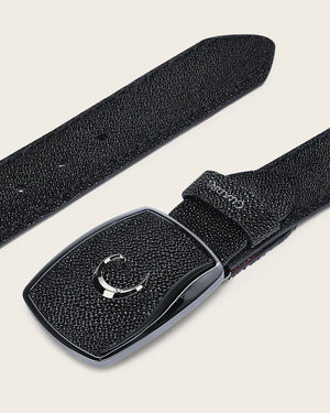 Cuadra Men's Stingray Leather Belt, Black
