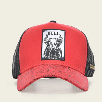 Cuadra Men's Bull Patch Cap, Red