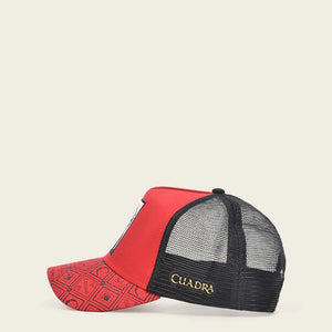 Cuadra Men's Bull Patch Cap, Red