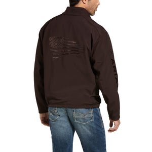 Ariat Men's Logo 2.0 Patriot Softshell Water Resistant Jacket, Coffee Bean