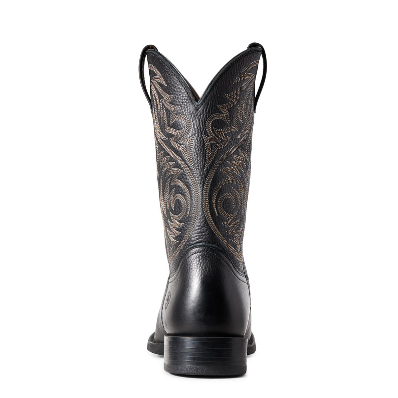 Ariat Men's Sport Herdsman Western Boot, Black Deertan