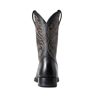 Ariat Men's Sport Herdsman Western Boot, Black Deertan
