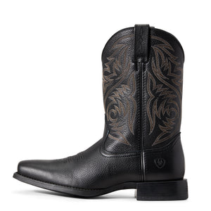 Ariat Men's Sport Herdsman Western Boot, Black Deertan