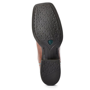 Ariat Women's Round Up Wide Square Toe, Leather Brown/Crackled White