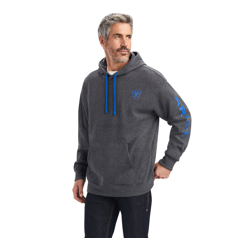10040816 Ariat Men's ARIAT Logo Hoodie, Charcoal