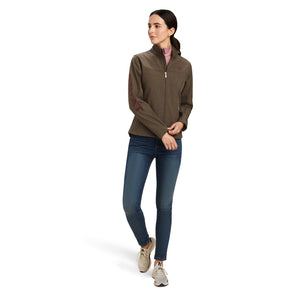 Ariat Women's New Team Softshell Jacket Banyan Bark Heather, Brown