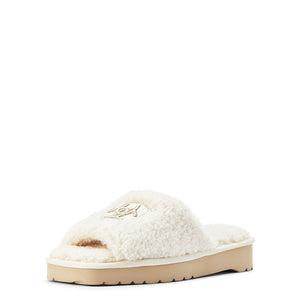 Ariat Women's Cozy Slide Slipper, Fuzzy Cream